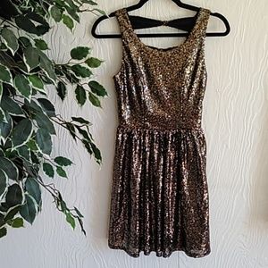 Delia's black and gold sequin cocktail dress